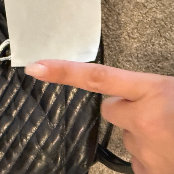 REBECCA MINKOFF Black Quilted Edie Flap Medium Leather Backpack - Picture 6 of 6